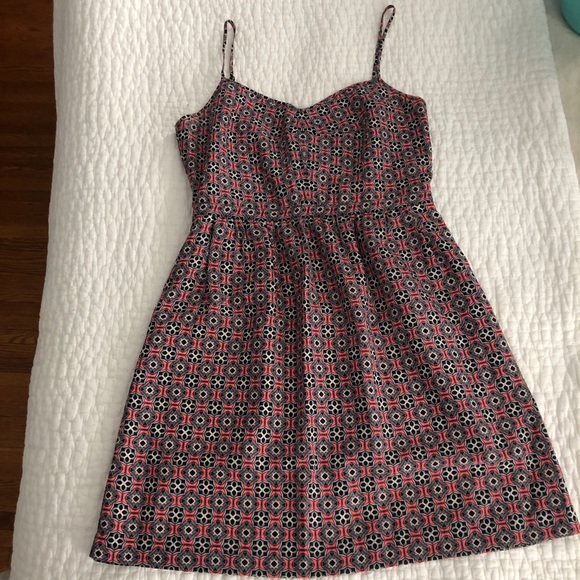 J. Crew pink & navy geometric sundress w/ pockets - Picture 1 of 4